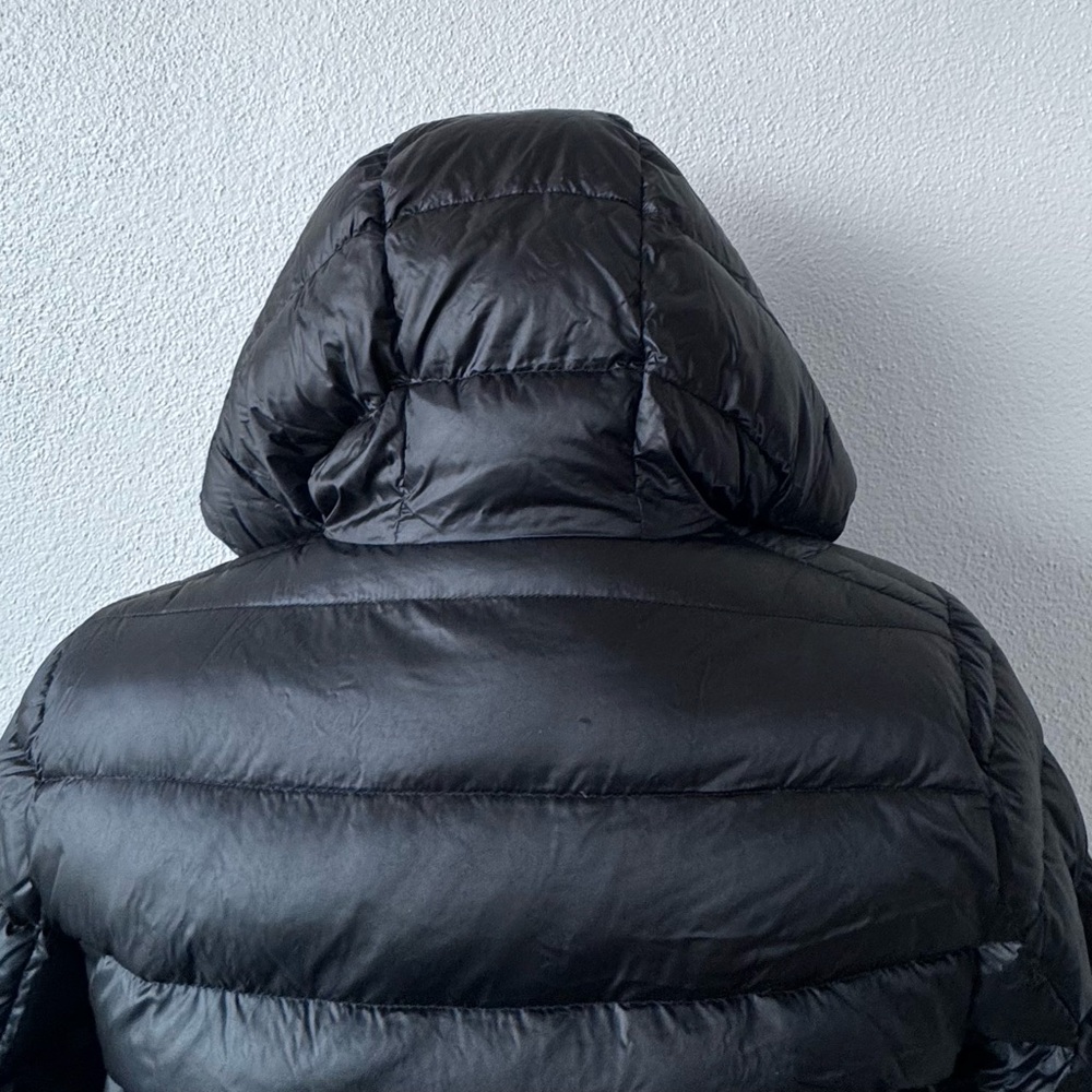 Add Down Puffer Jacket Black Reversible Hood Sz 0 - image 6